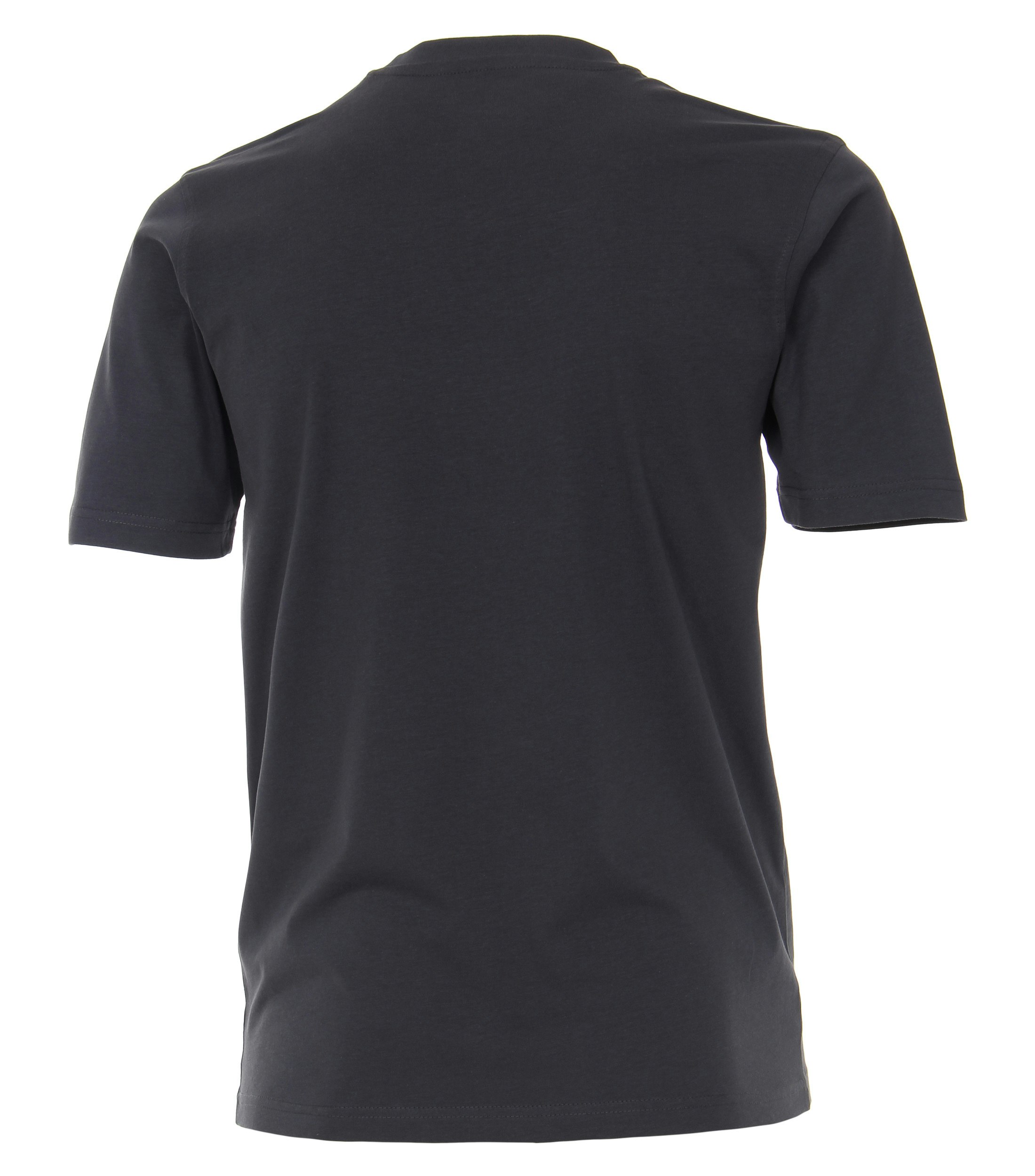 Das Model trägt ein TShirt im uni Muster in der Farbe Dunkellila