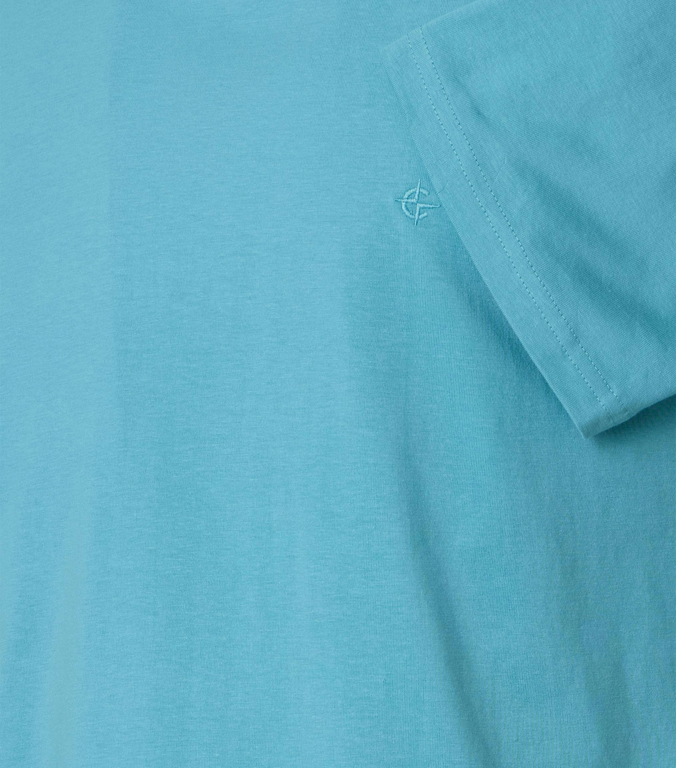 Ein T-Shirt im uni Muster in der Farbe Helltürkis