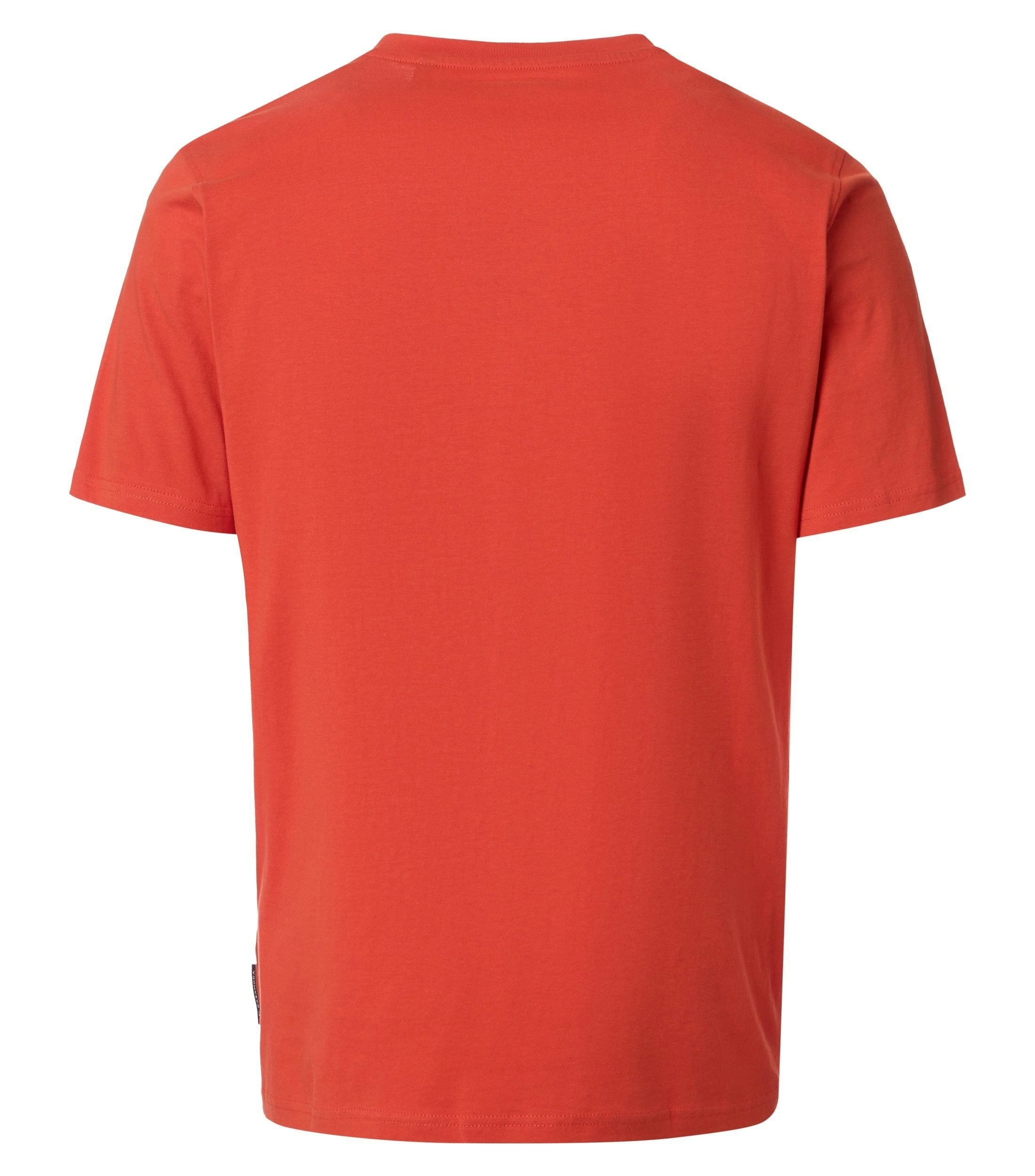 Ein T-Shirt im uni Muster in der Farbe Rotorange