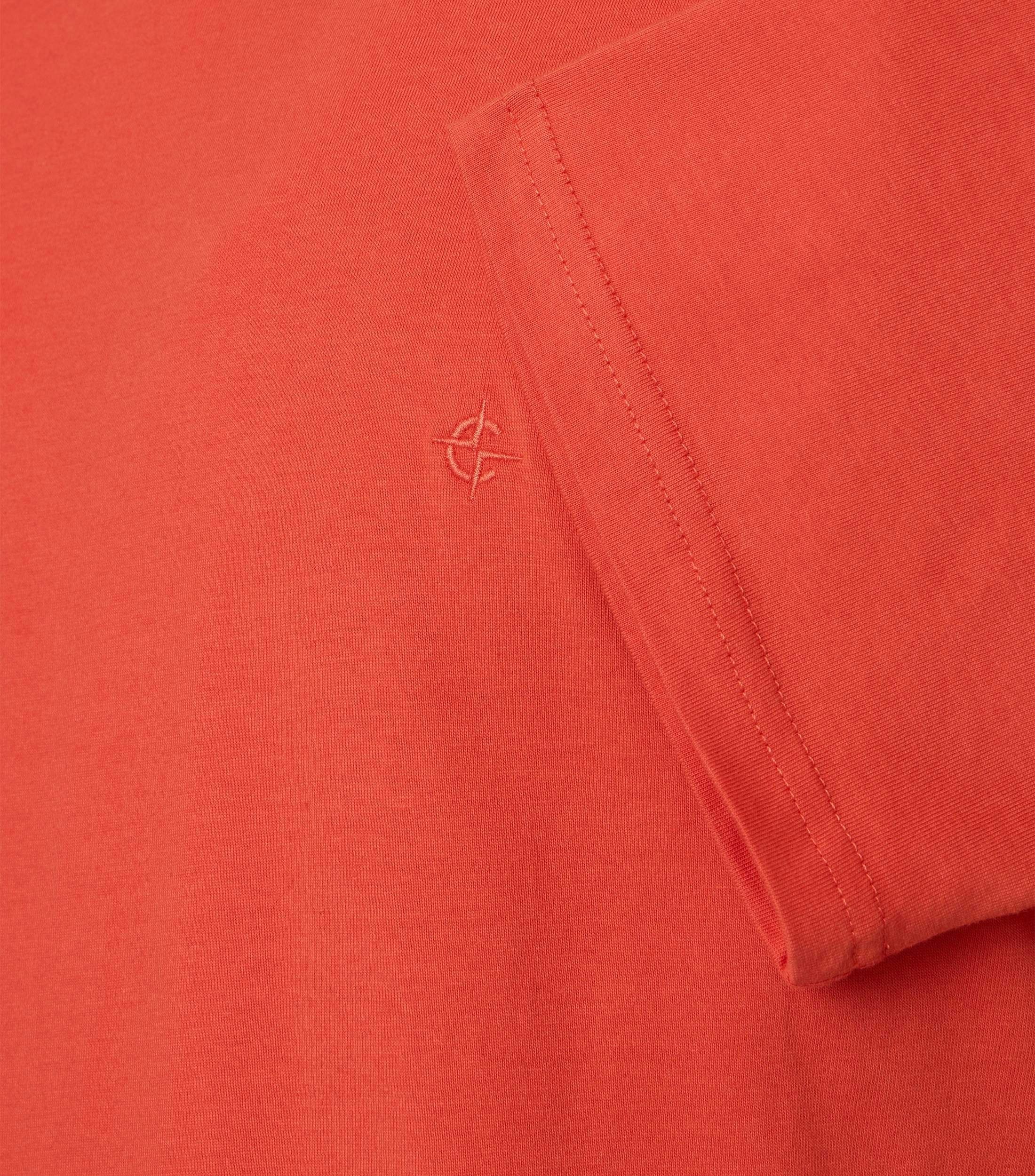 Ein T-Shirt im uni Muster in der Farbe Rotorange