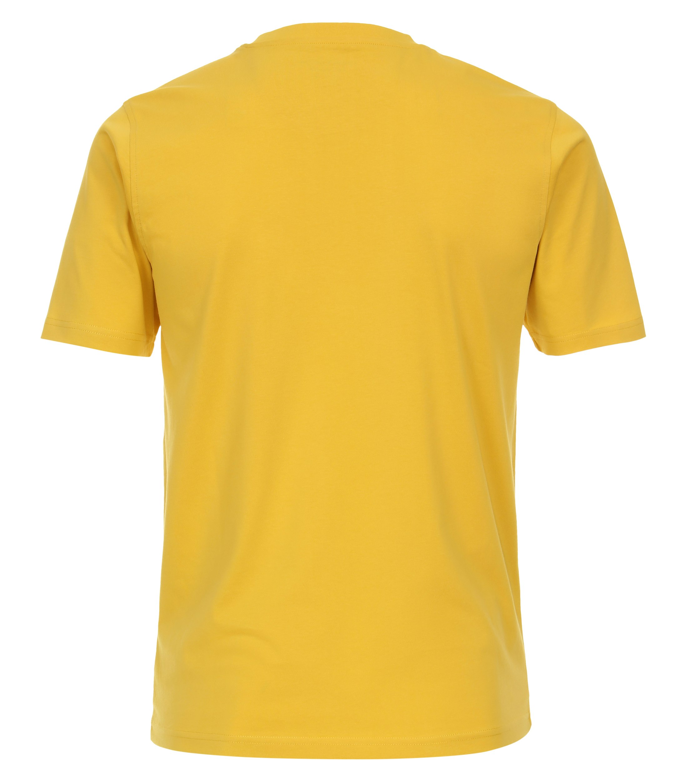 Das Model trägt ein TShirt im uni Muster in der Farbe Hellgelb