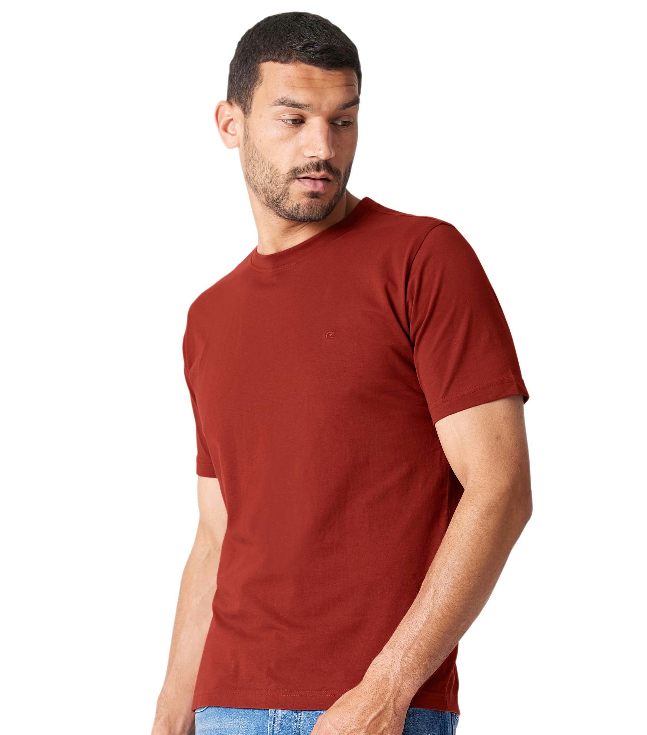 T-Shirt im unifarbenen Design in der Farbe Dunkelorange(491)