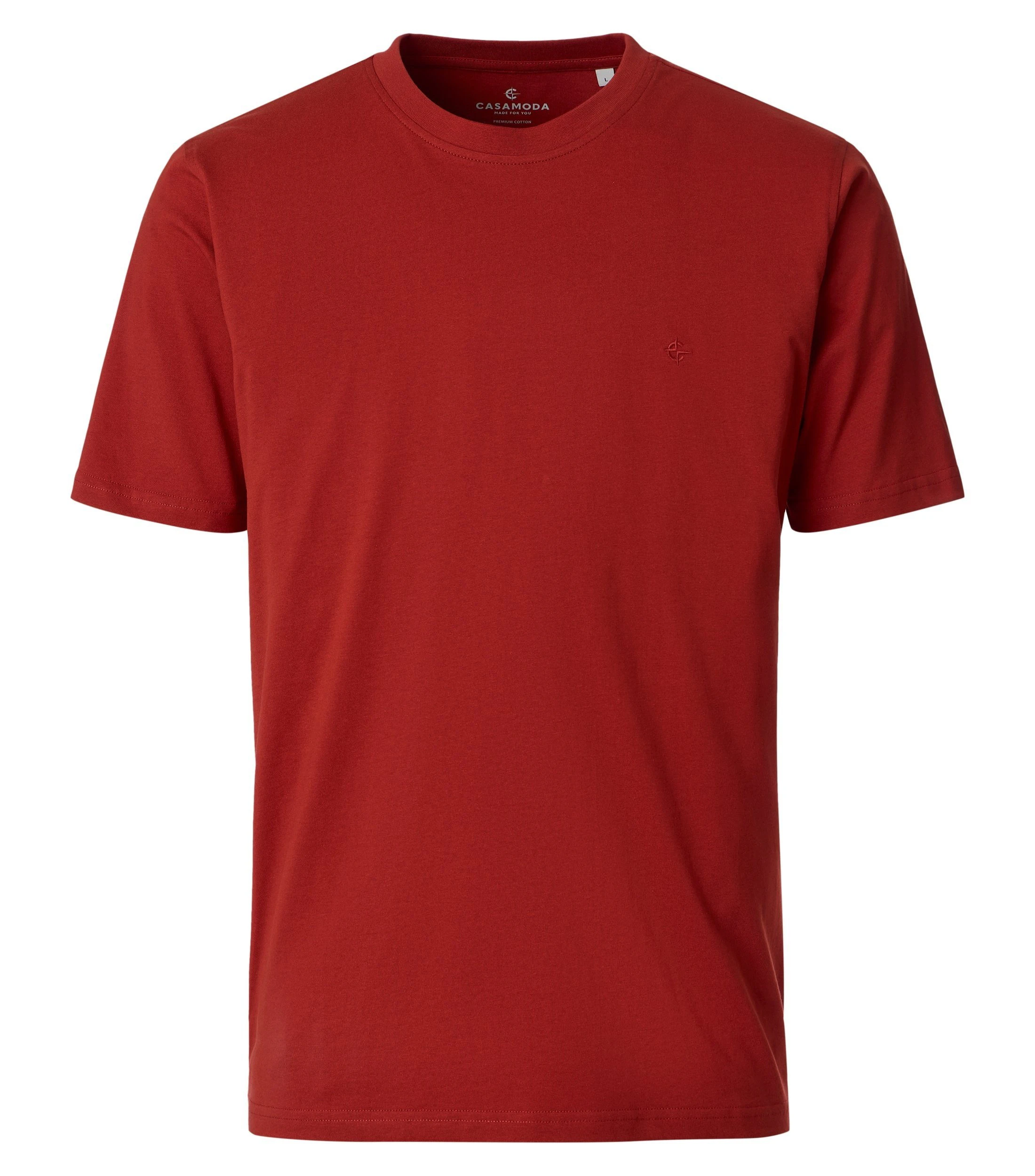 T-Shirt im unifarbenen Design in der Farbe Kirschrot