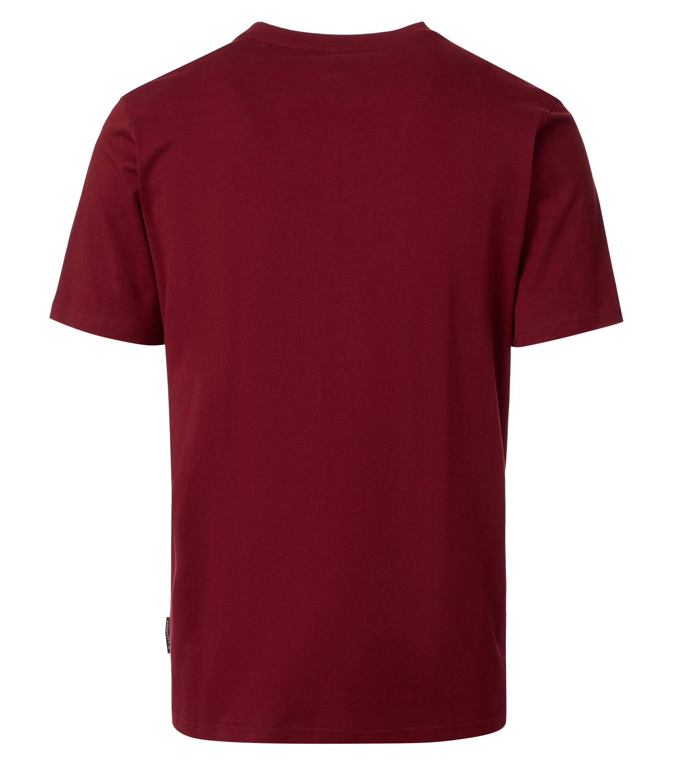 Ein T-Shirt im uni Muster in der Farbe sattes Rot