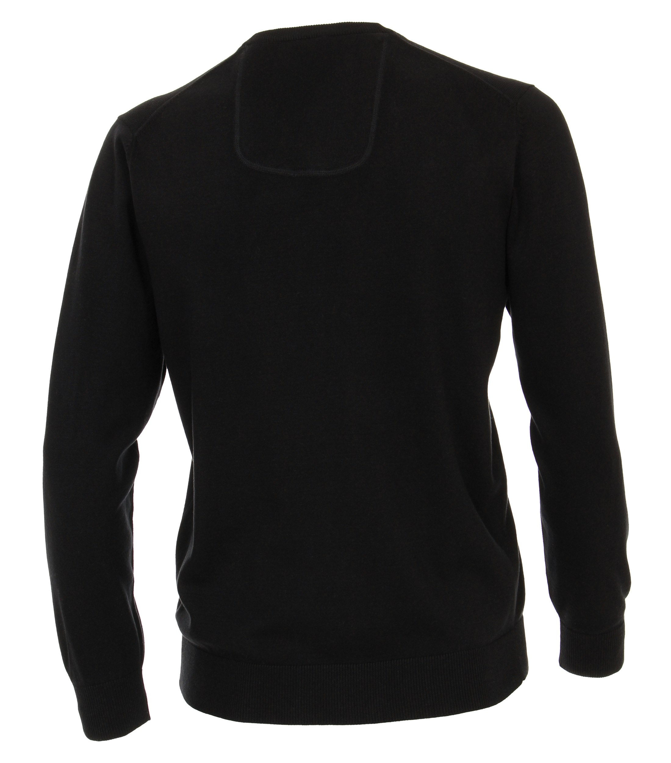 Das Model trägt ein Pullover im uni Muster in der Farbe Schwarz