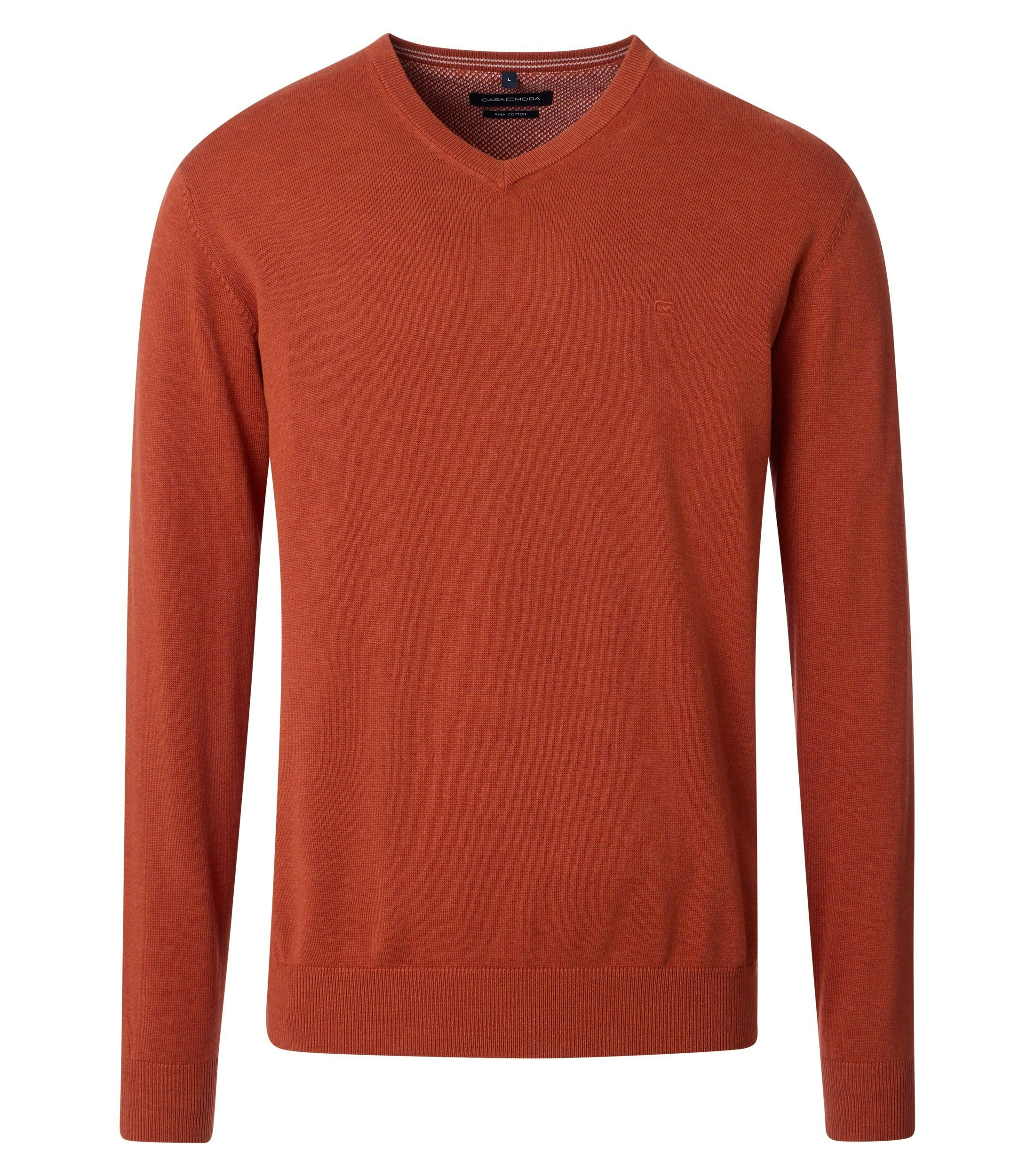 Ein Pullover im uni Muster in der Farbe Orange