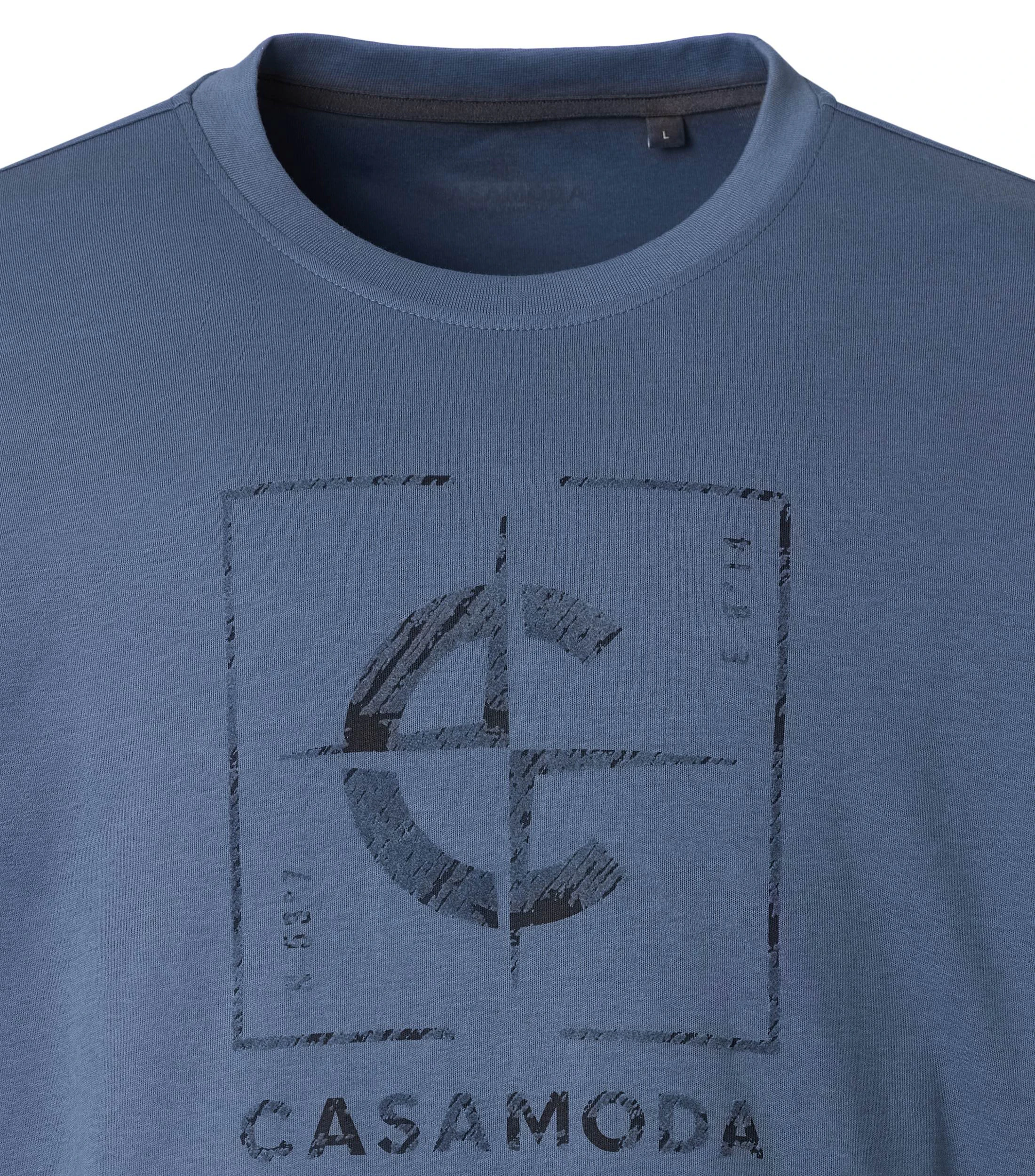 T-Shirt im unifarbenen Design in der Farbe Blau