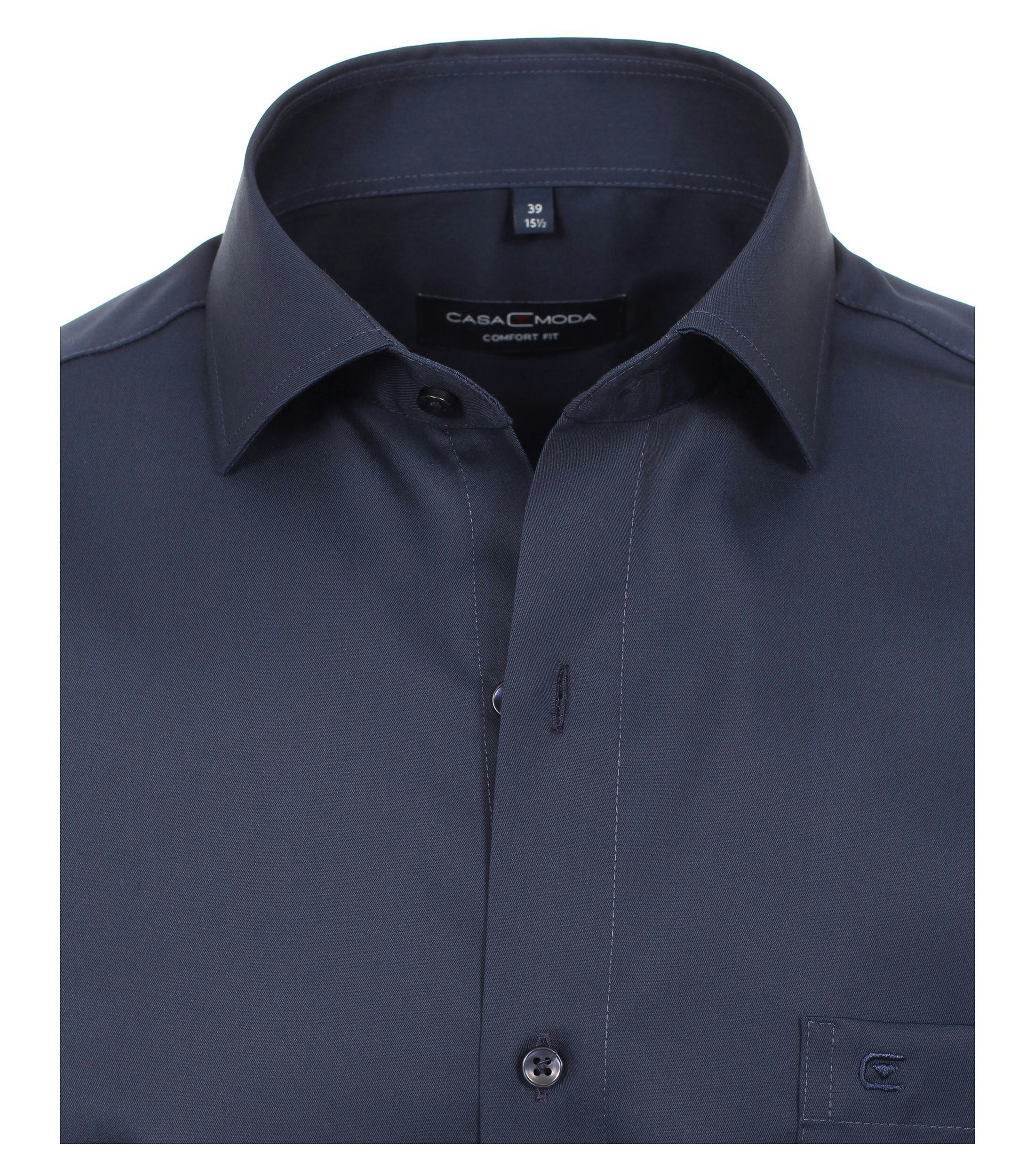 Ein Businesshemd im uni Muster in der Farbe graues Dunkelblau