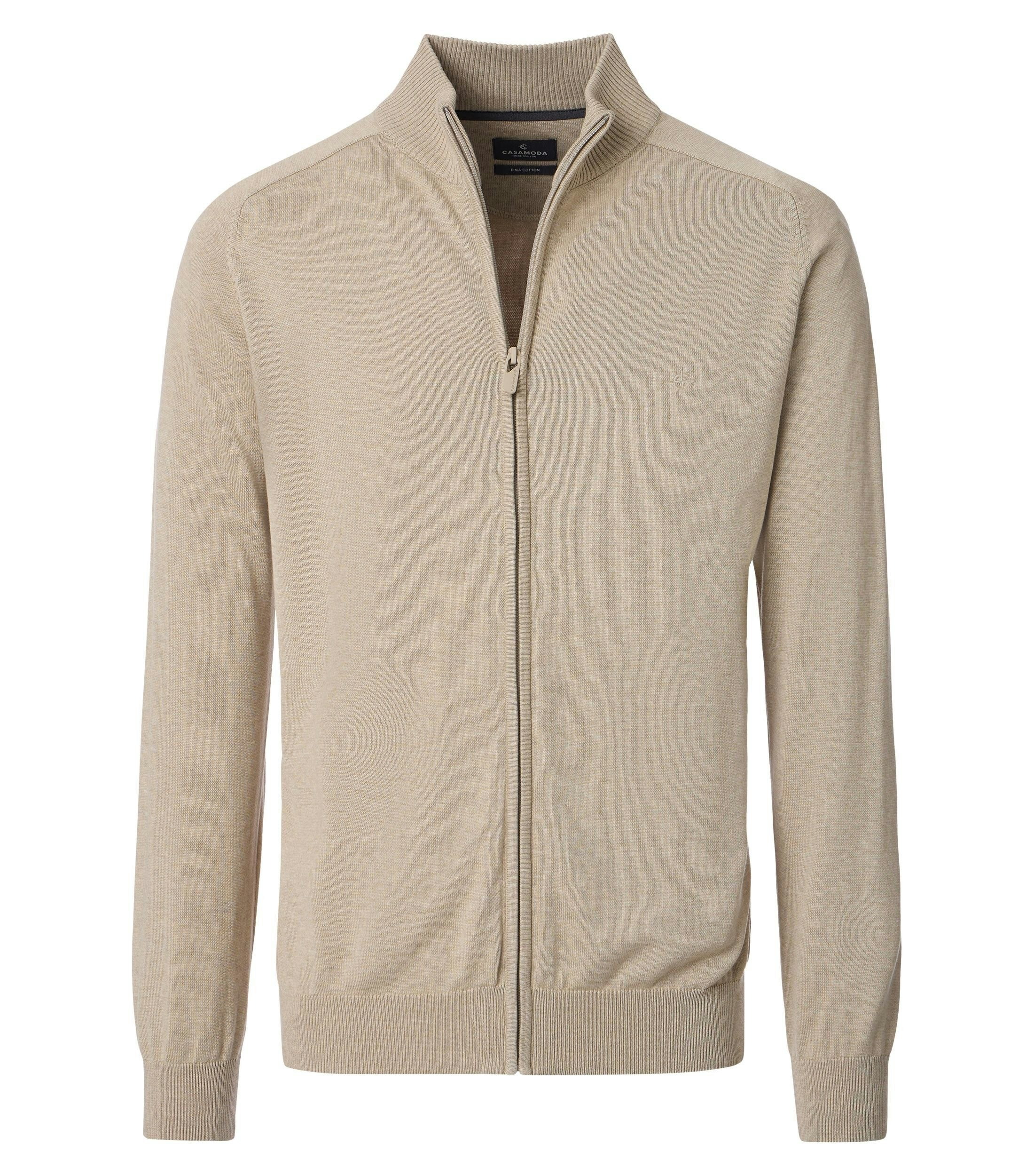 Eine Strickjacke im uni Muster in der Farbe Champagner Beige