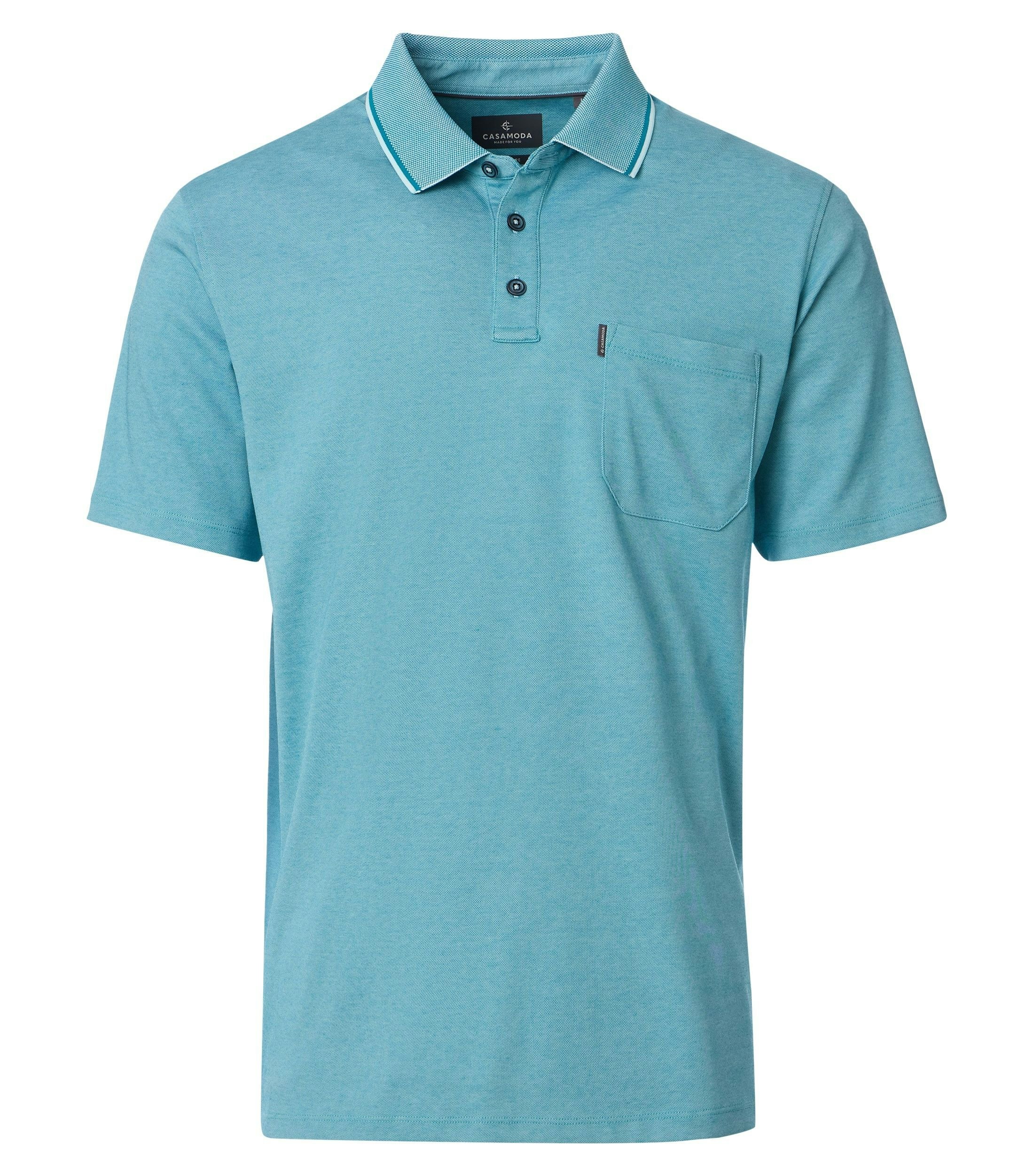 Ein Polo-Shirt im uni Muster in der Farbe Türkis