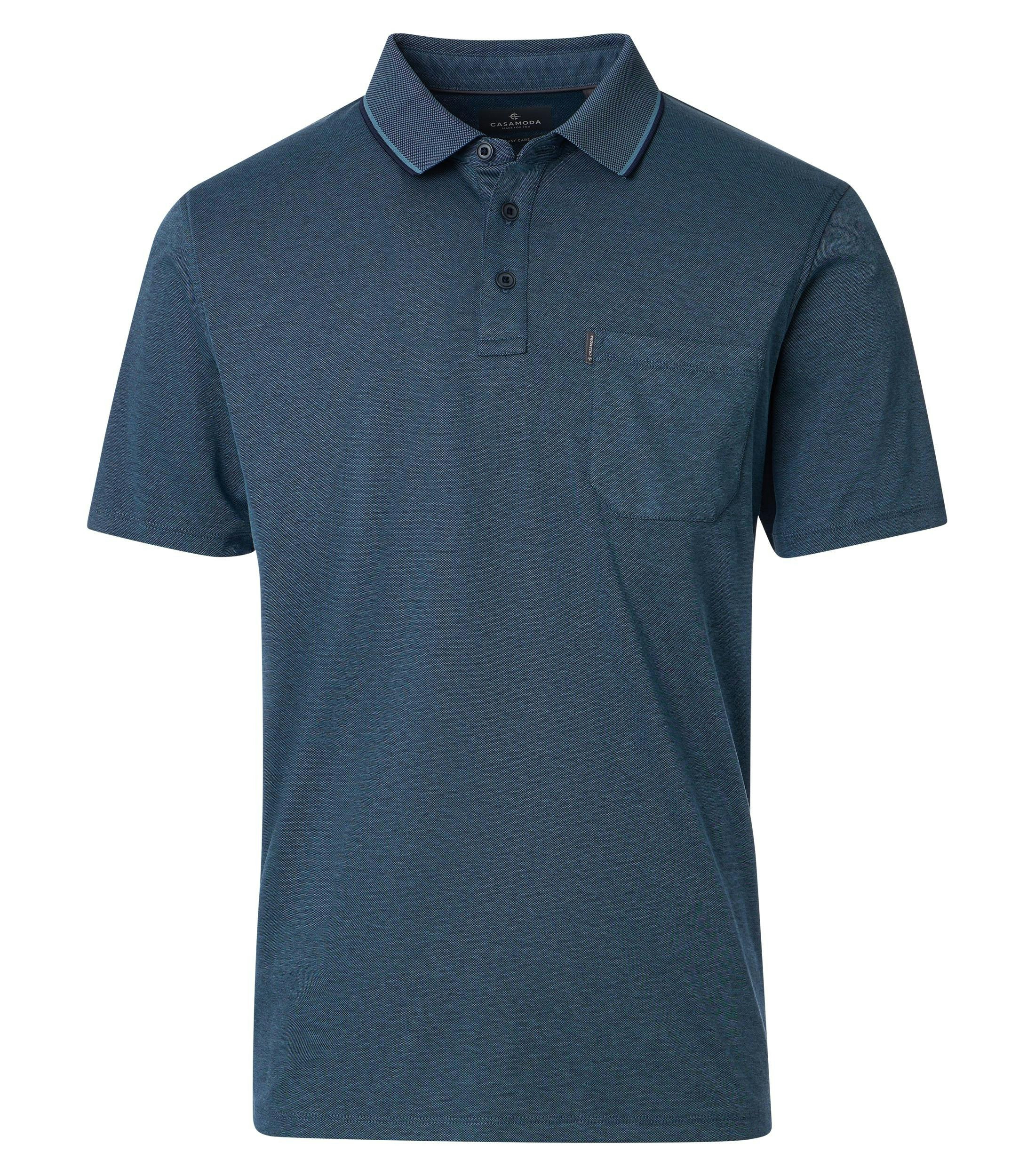 Ein Polo-Shirt im uni Muster in der Farbe Türkisblau