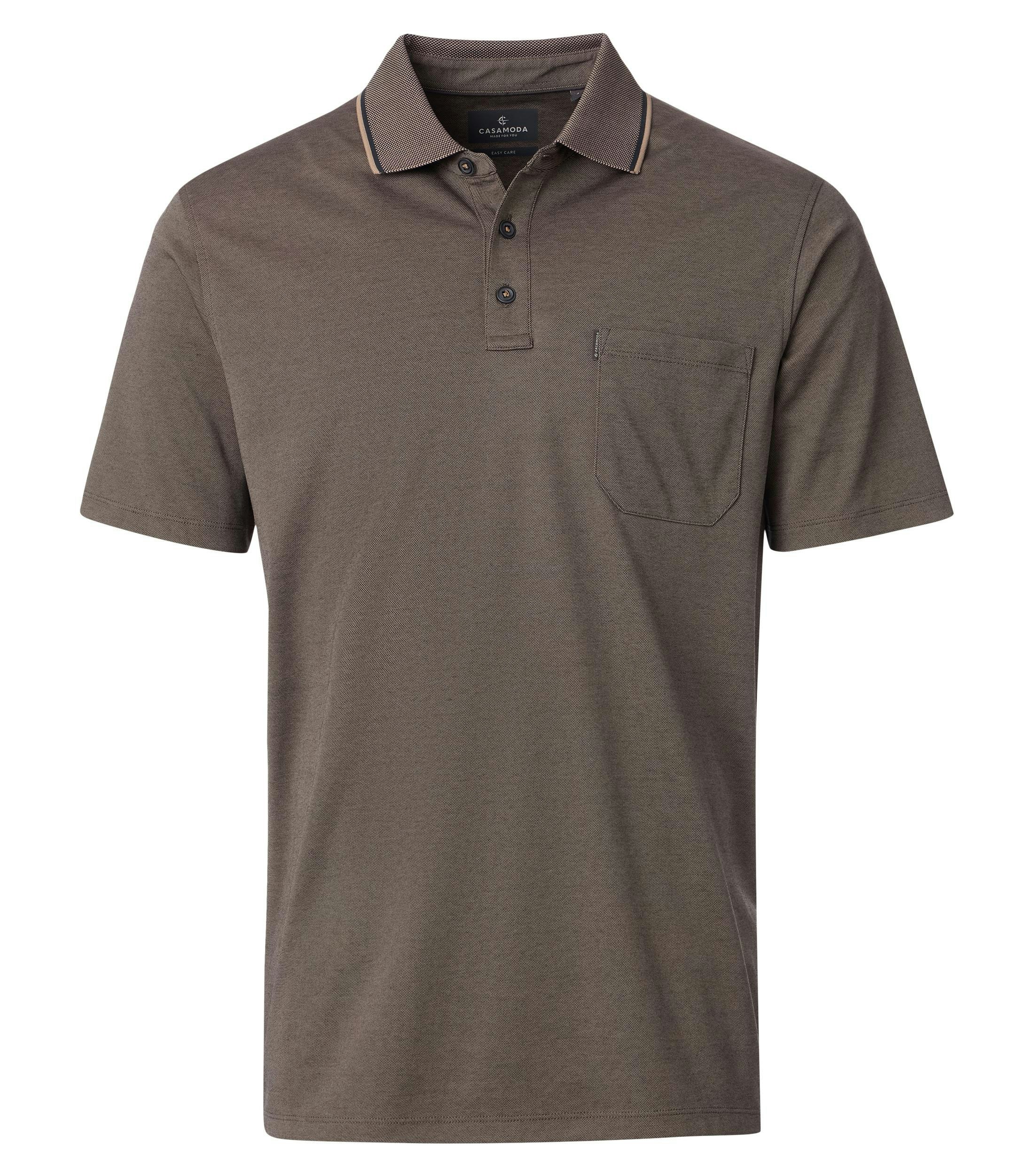 Ein Polo-Shirt im uni Muster in der Farbe Schlamm
