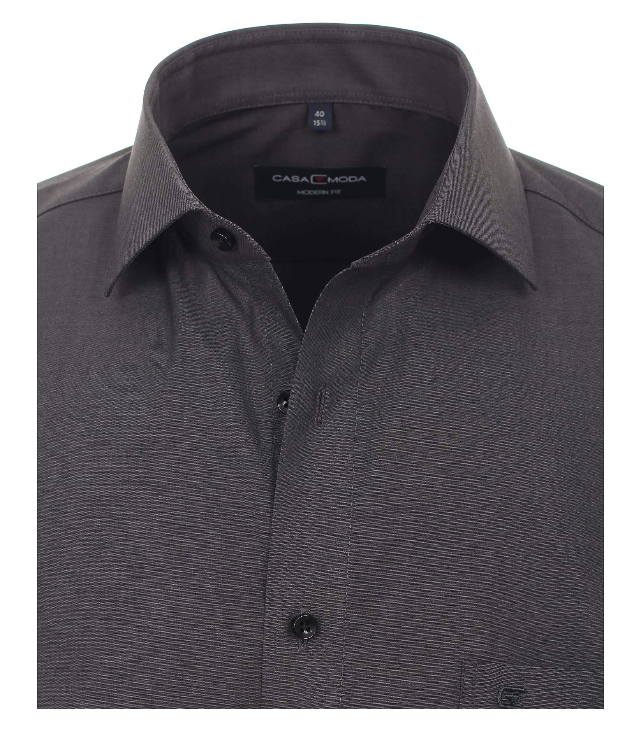 Ein Businesshemd im uni Muster in der Farbe Dunkelgrau