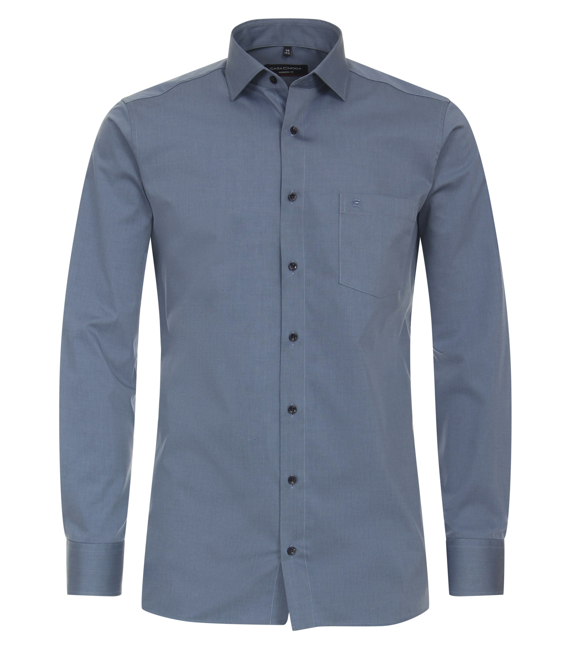 Ein Businesshemd im uni Muster in der Farbe Mittelblau