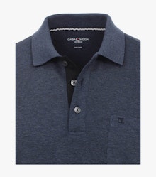 Polo-Shirt Langarm in graues Dunkelblau - CASAMODA