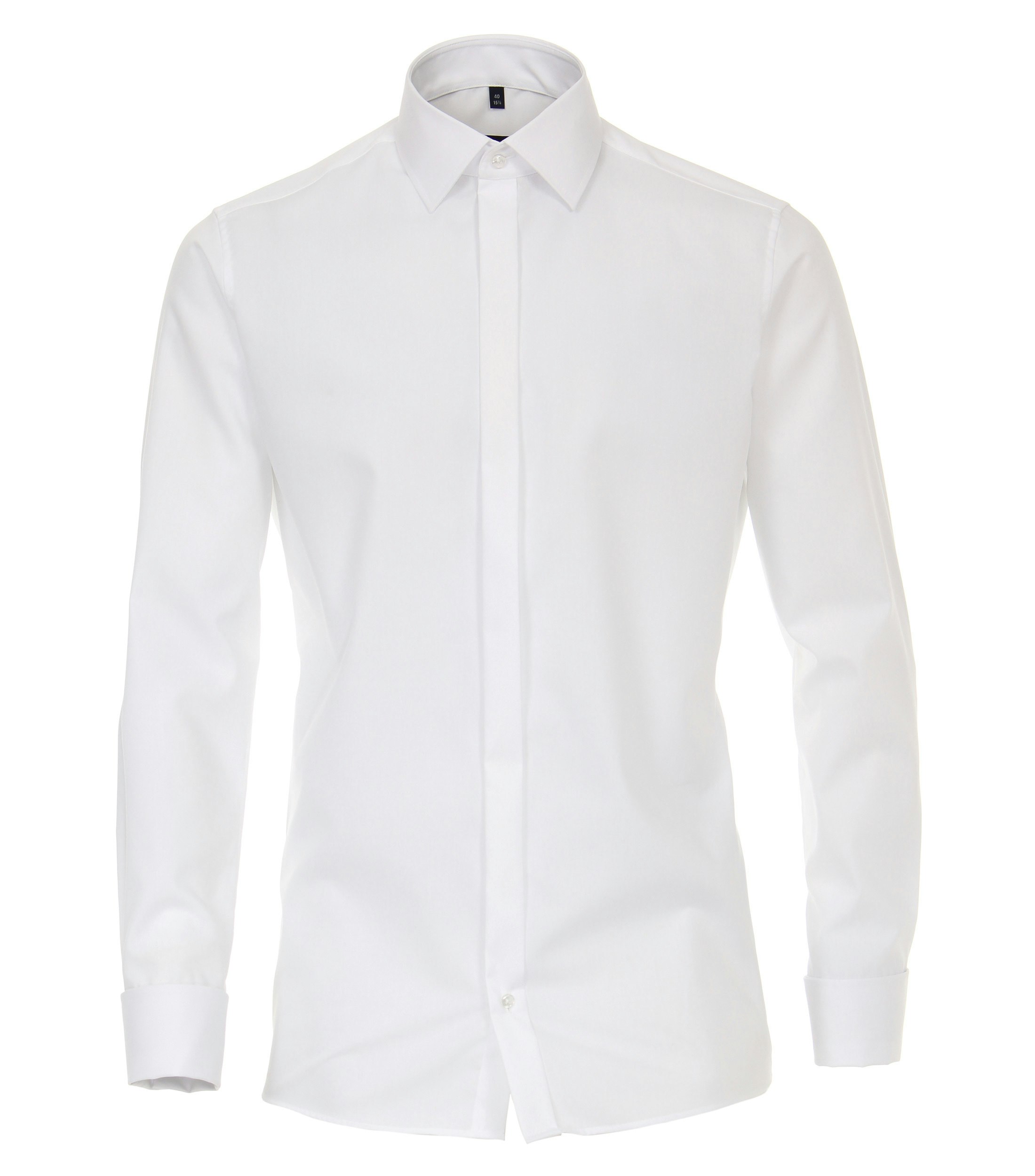 Ein Businesshemd im uni Muster in der Farbe Weiß