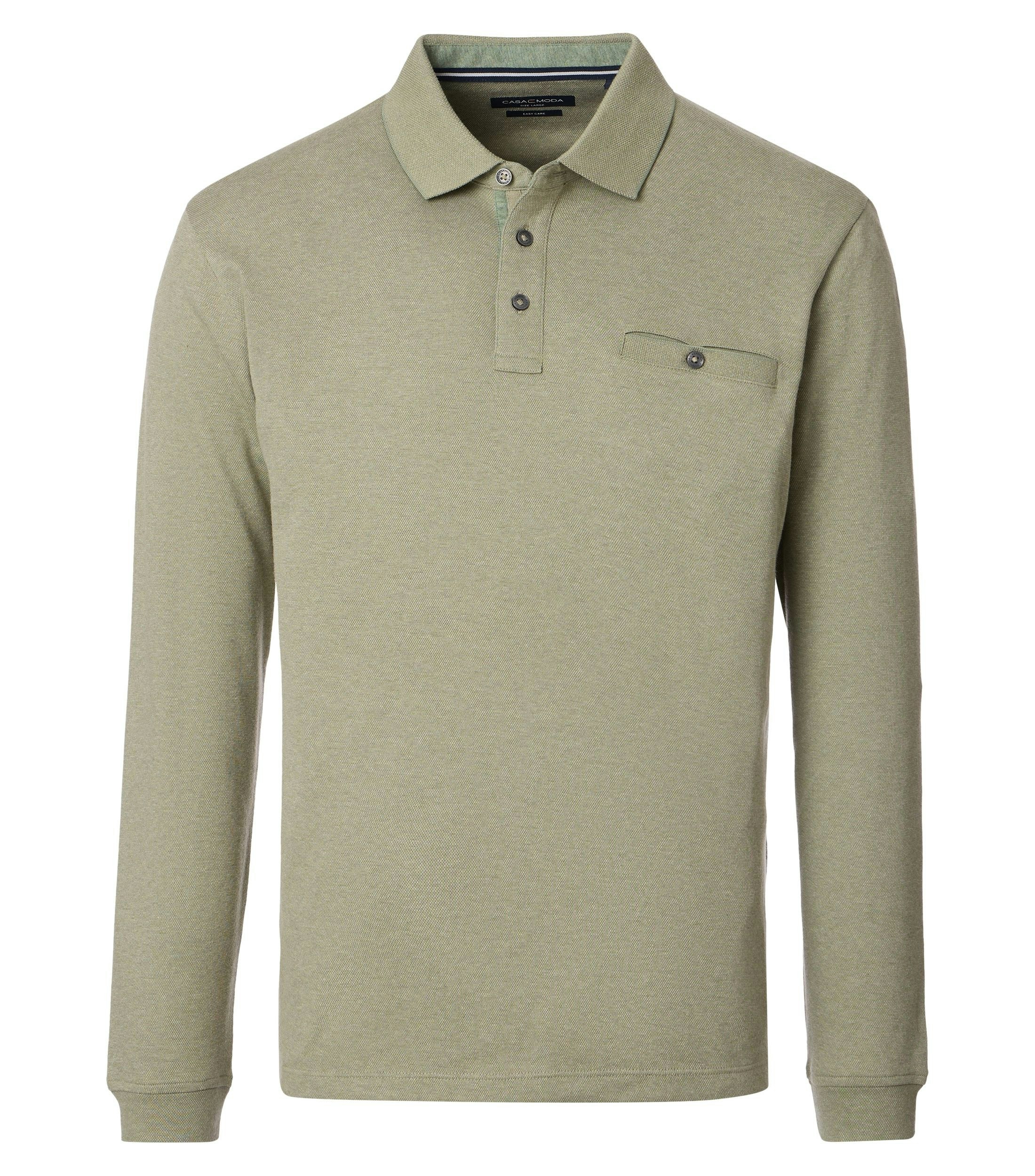 Ein Polo-Shirt im gestreift Muster in der Farbe Hellgrün