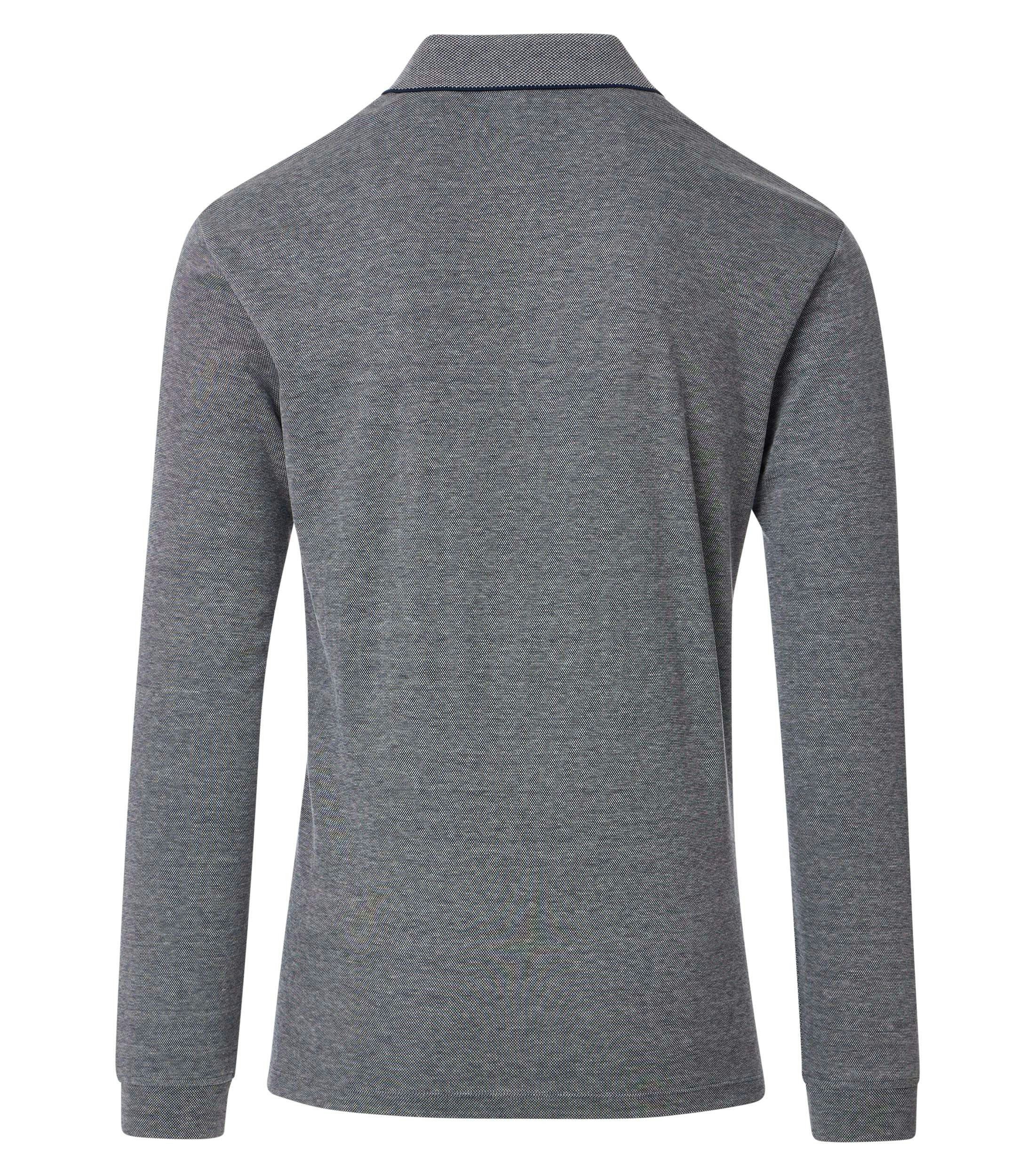 Polo-Shirt im unifarbenen Design in der Farbe graues Mittelblau