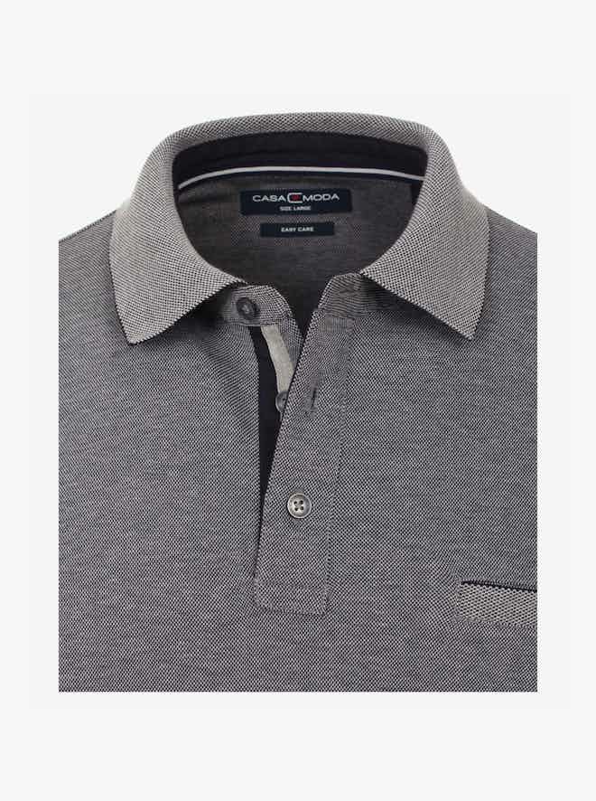Polo-Shirt Langarm in graues Mittelblau - CASAMODA