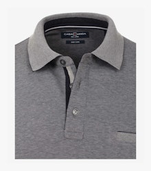 Polo-Shirt Langarm in graues Mittelblau - CASAMODA