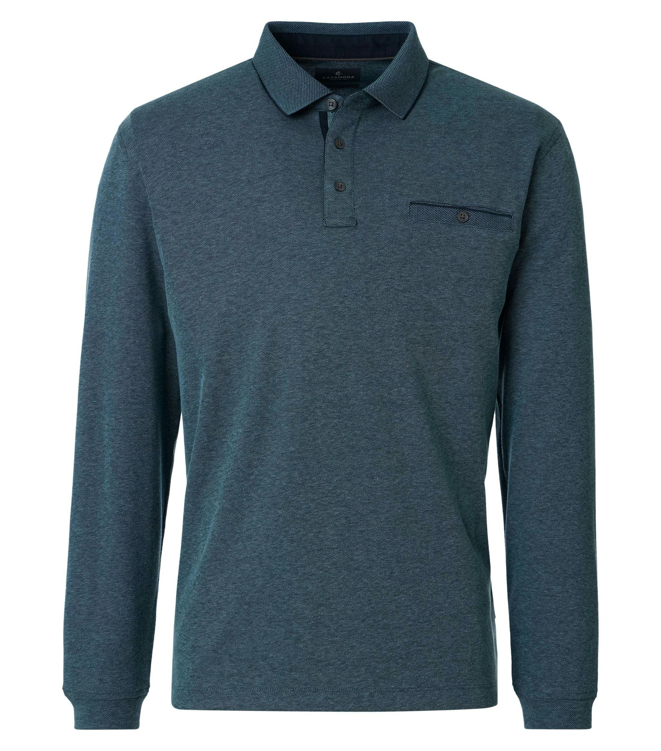Polo-Shirt im unifarbenen Design in der Farbe Petrol
