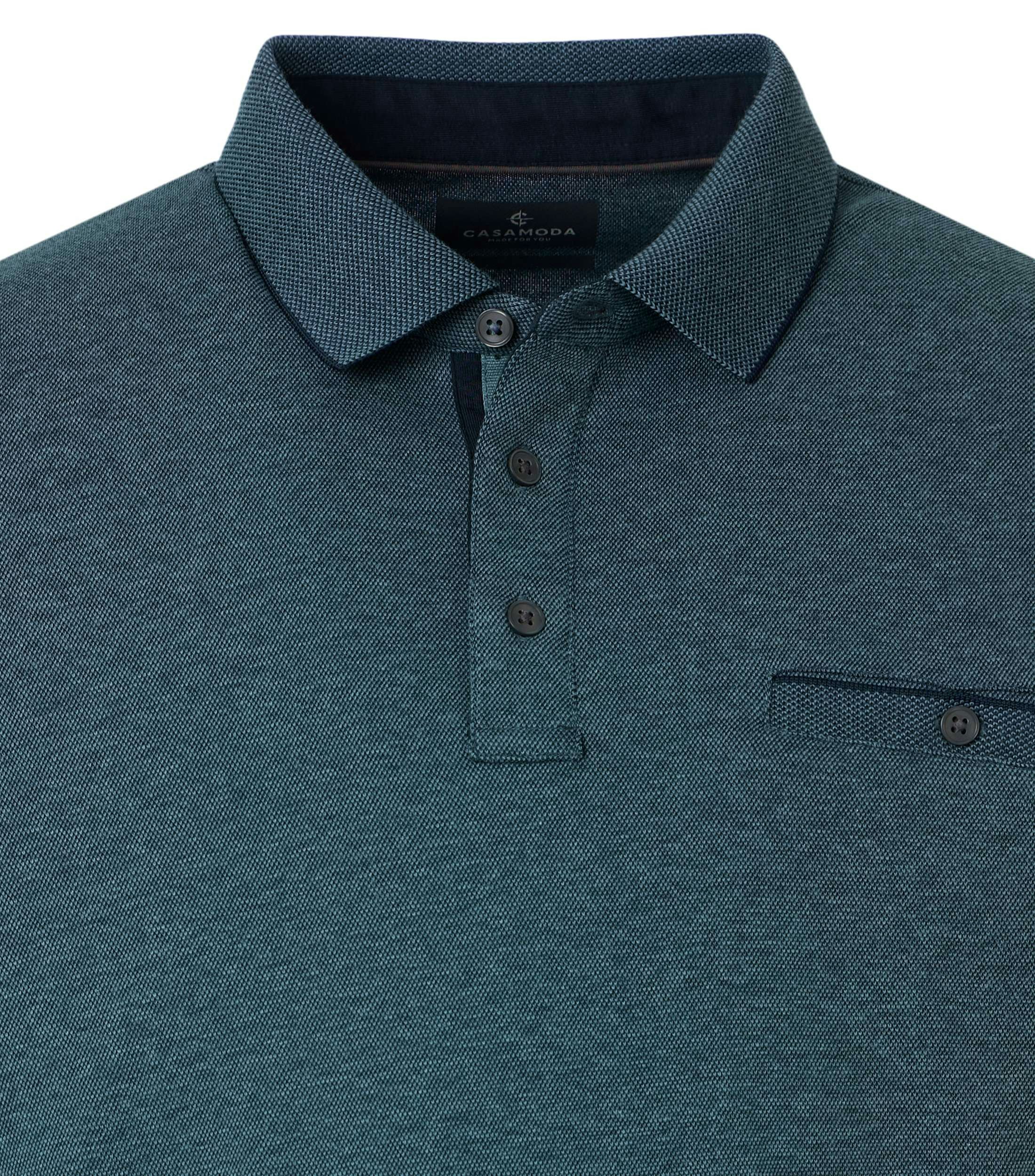 Polo-Shirt im unifarbenen Design in der Farbe Petrol