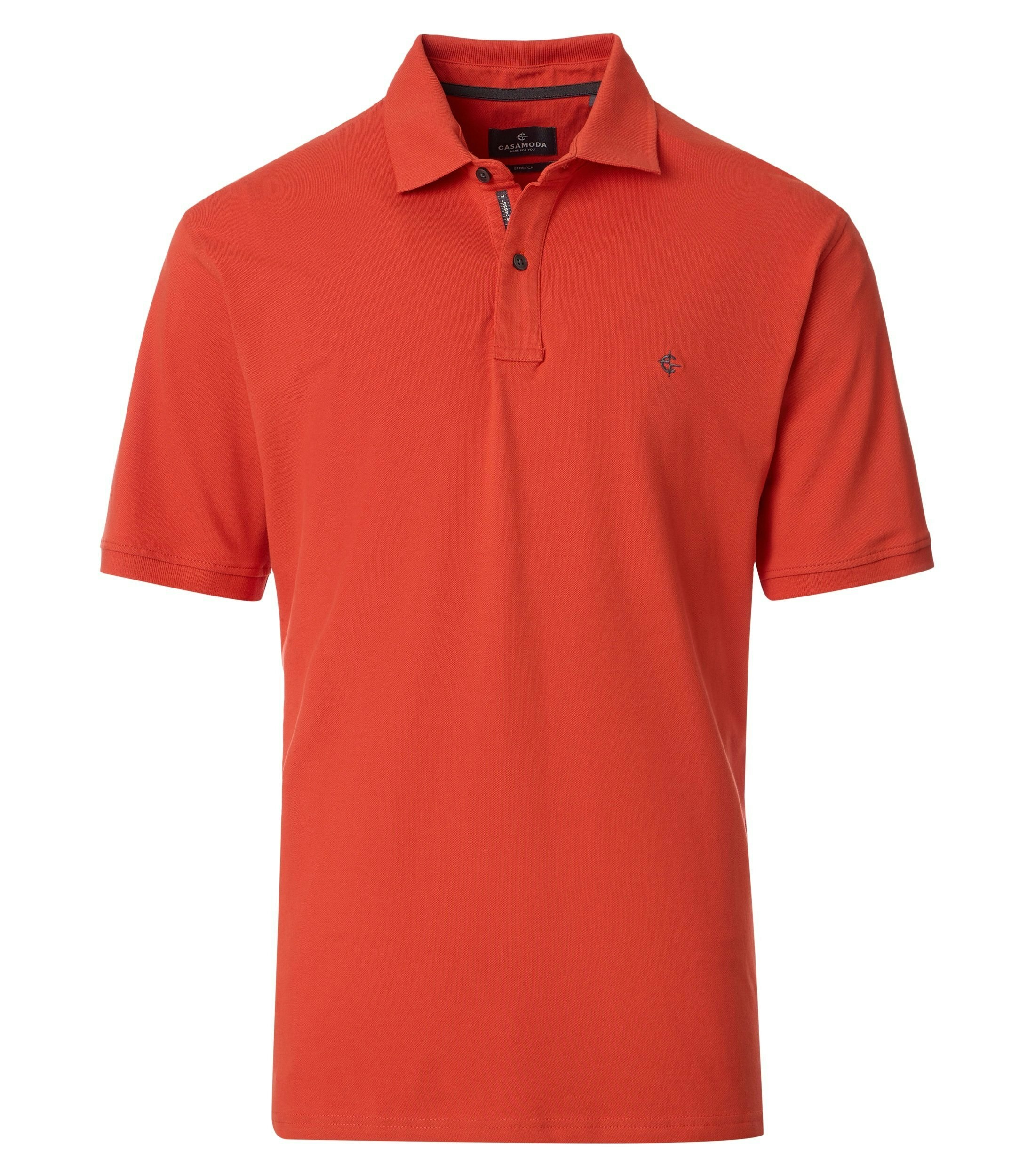 Ein Polo-Shirt im uni Muster in der Farbe Rotorange