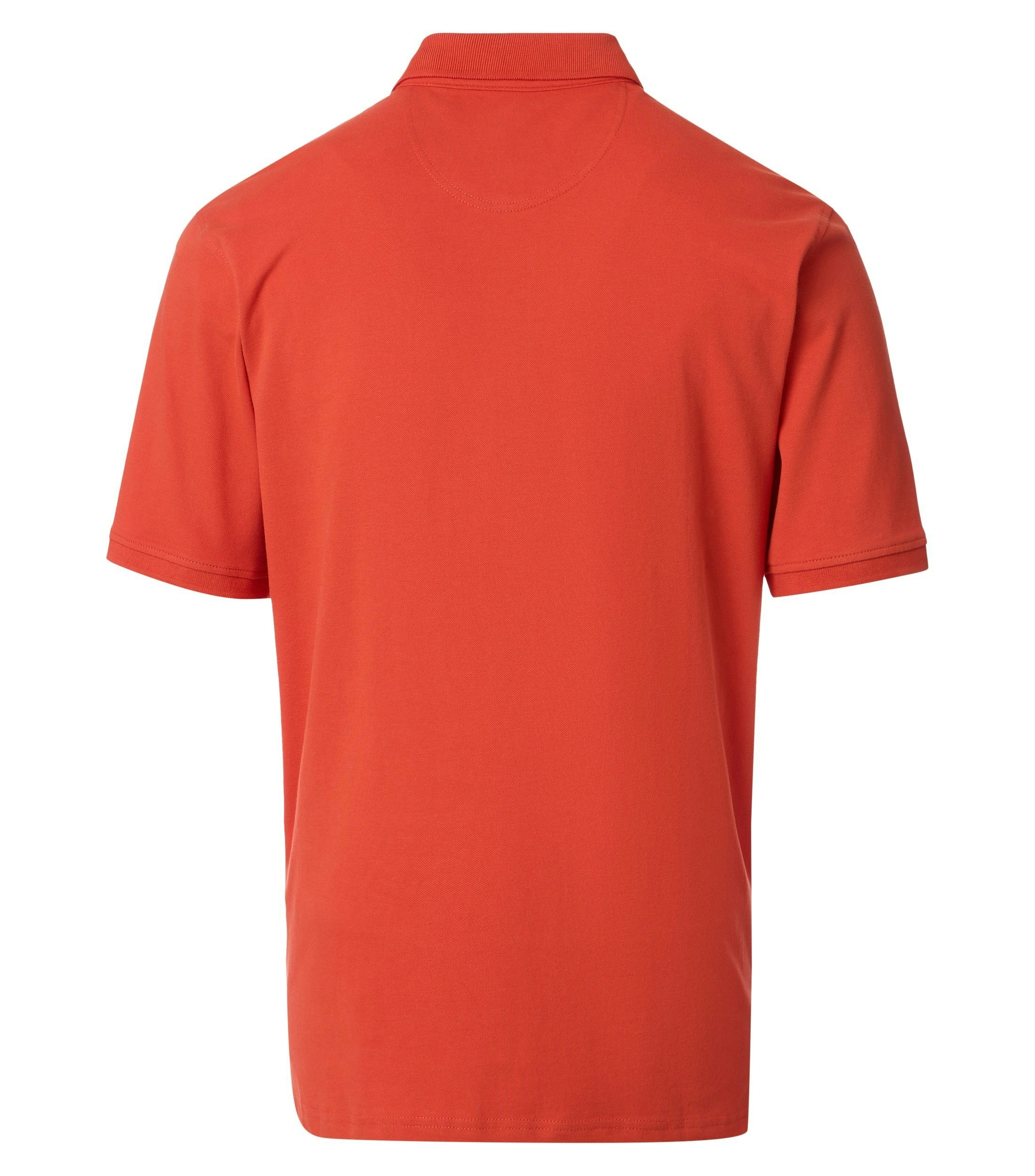 Ein Polo-Shirt im uni Muster in der Farbe Rotorange
