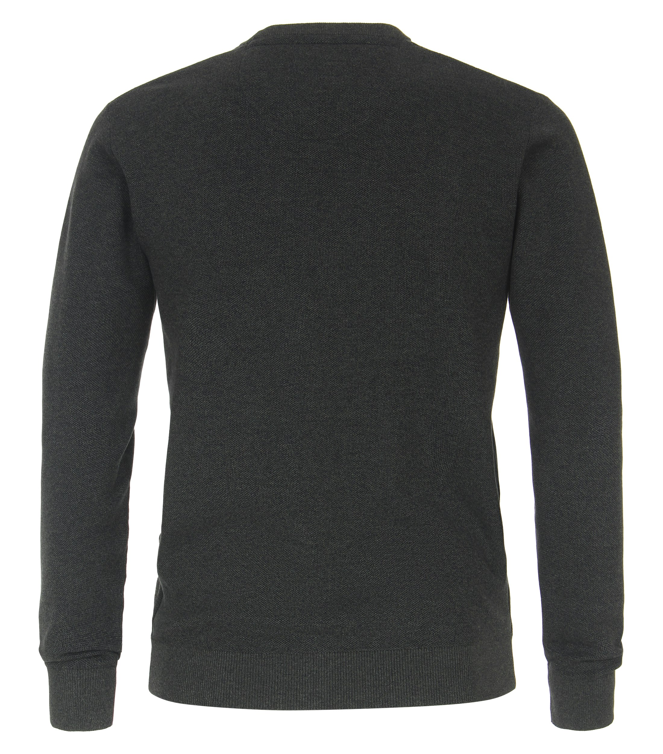 Das Model trägt ein Pullover im uni Muster in der Farbe Olive