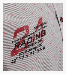 Freizeithemd "Racing"-Kollektion in Grau Casual Fit - CASAMODA
