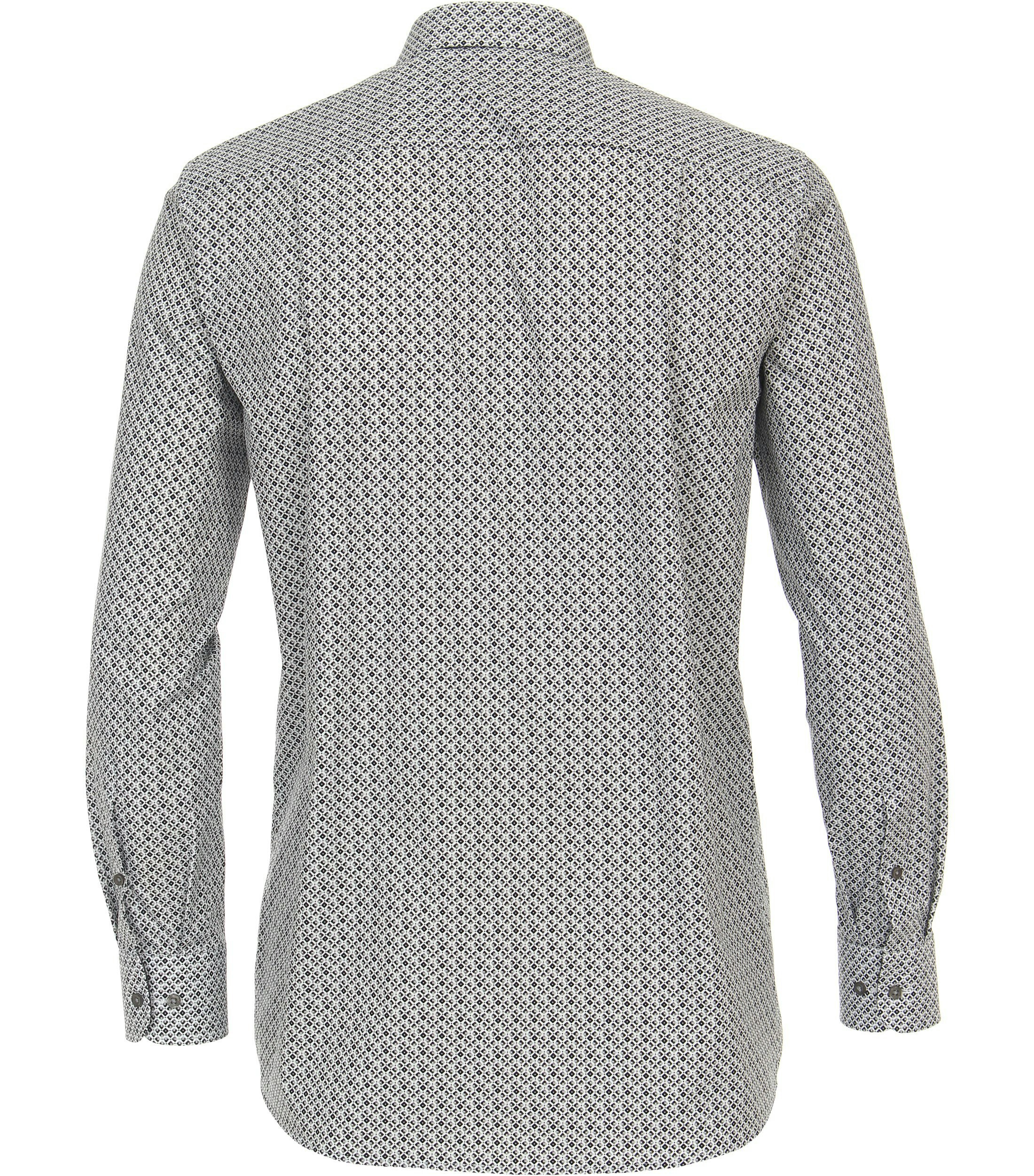 Ein Businesshemd im Print Muster in der Farbe Grau