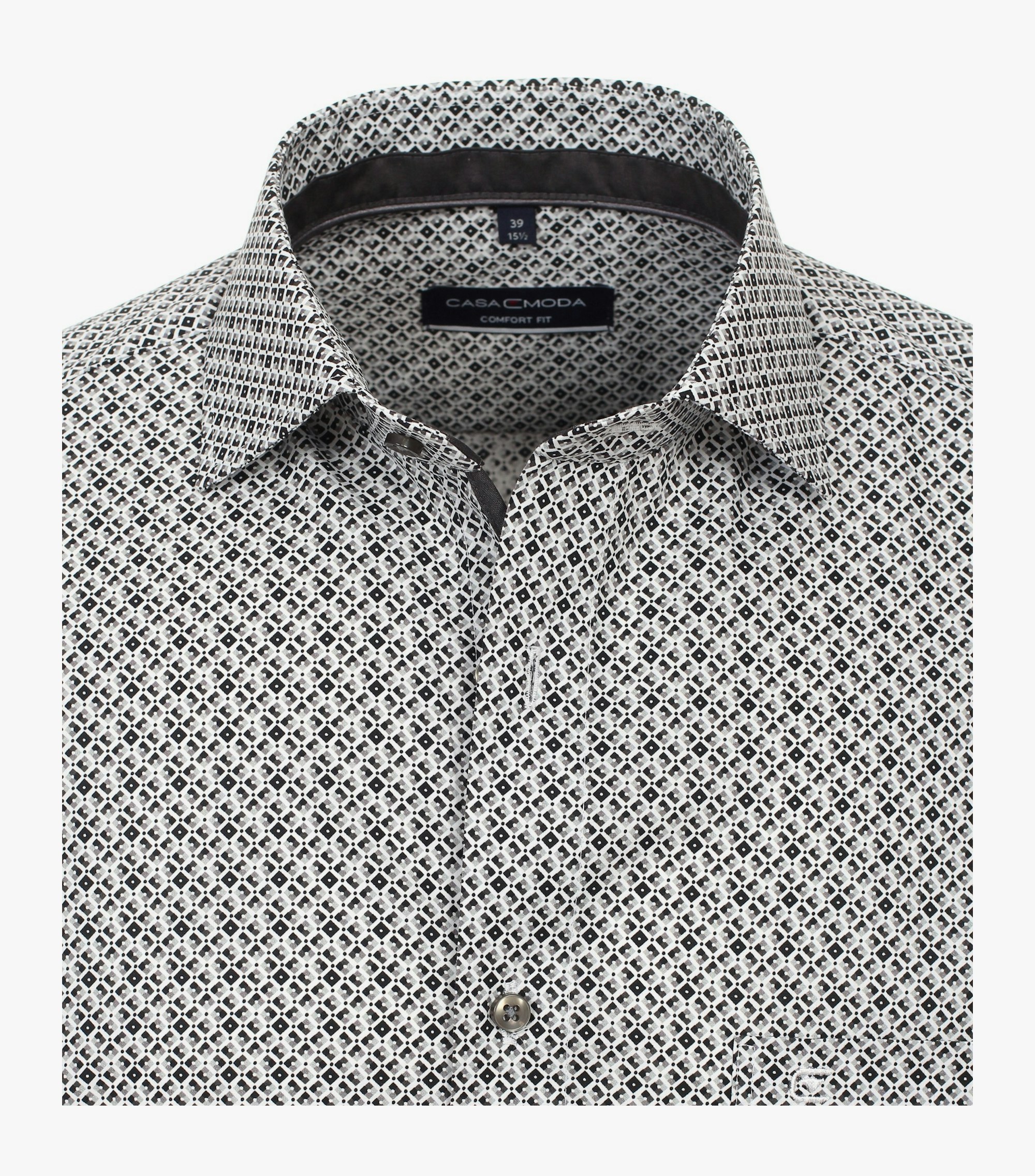 Ein Businesshemd im Print Muster in der Farbe Grau