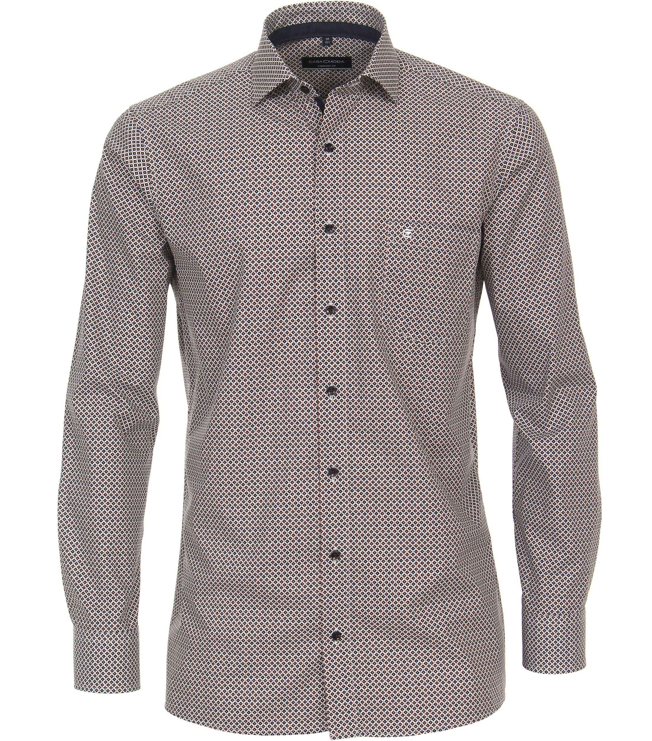Ein Businesshemd im Print Muster in der Farbe Rot