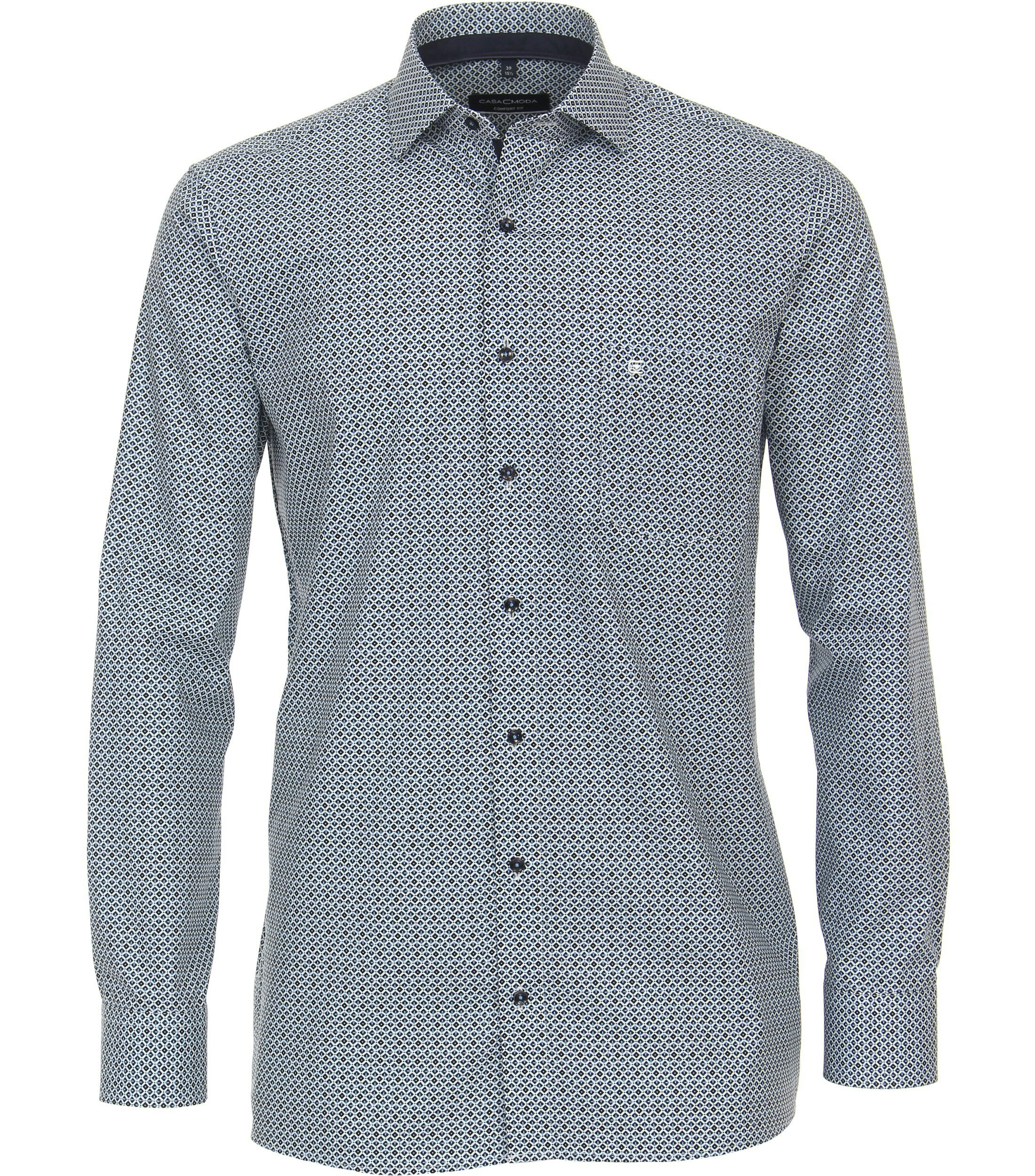 Ein Businesshemd im Print Muster in der Farbe Dunkelblau