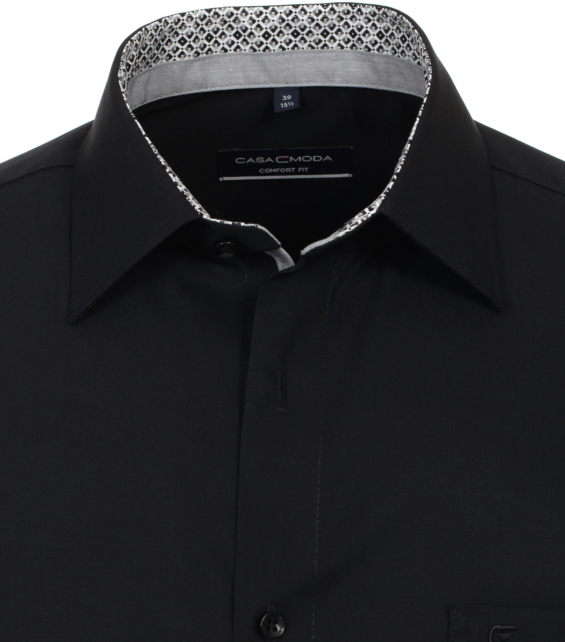 Ein Businesshemd im uni Muster in der Farbe Schwarz