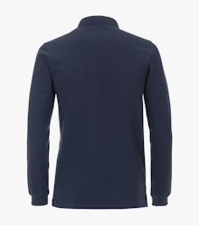 Polo-Shirt Langarm in graues Dunkelblau - CASAMODA
