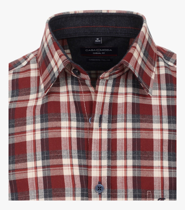 Flanellhemd in Rot Casual Fit - CASAMODA