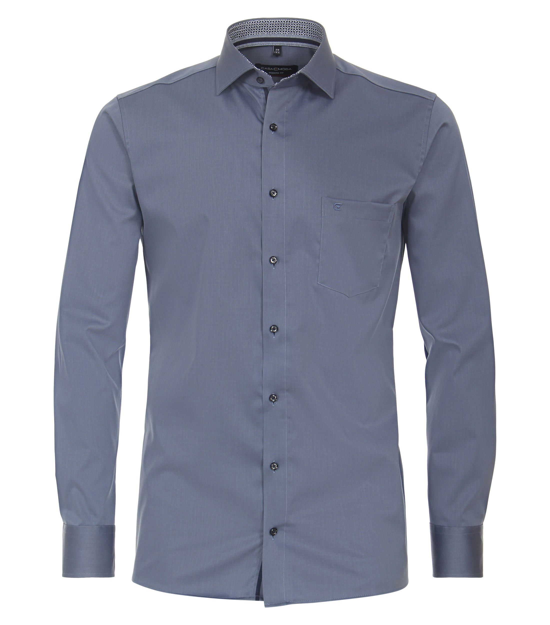 Ein Businesshemd im uni Muster in der Farbe Mittelblau