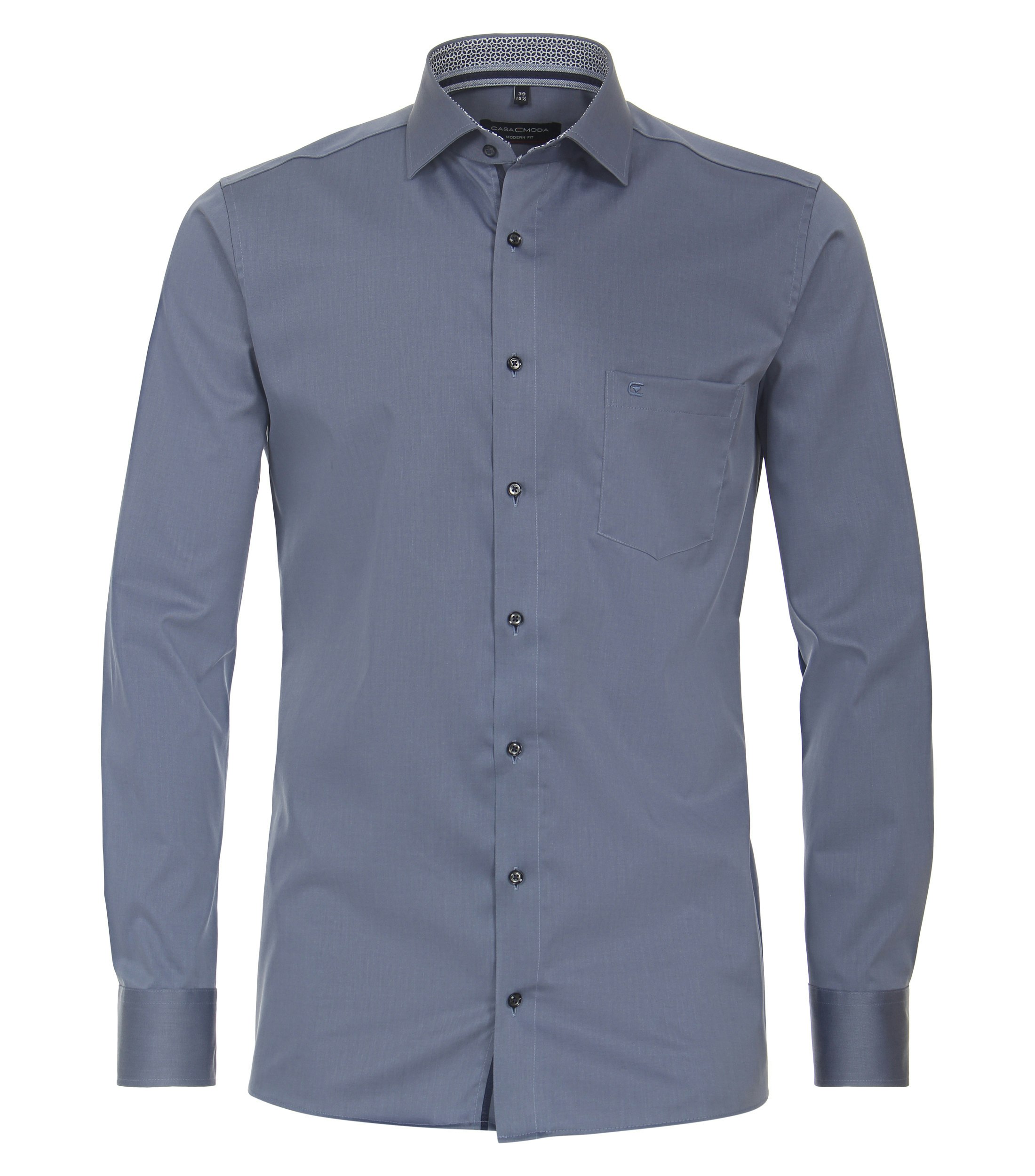 Ein Businesshemd im uni Muster in der Farbe Mittelblau