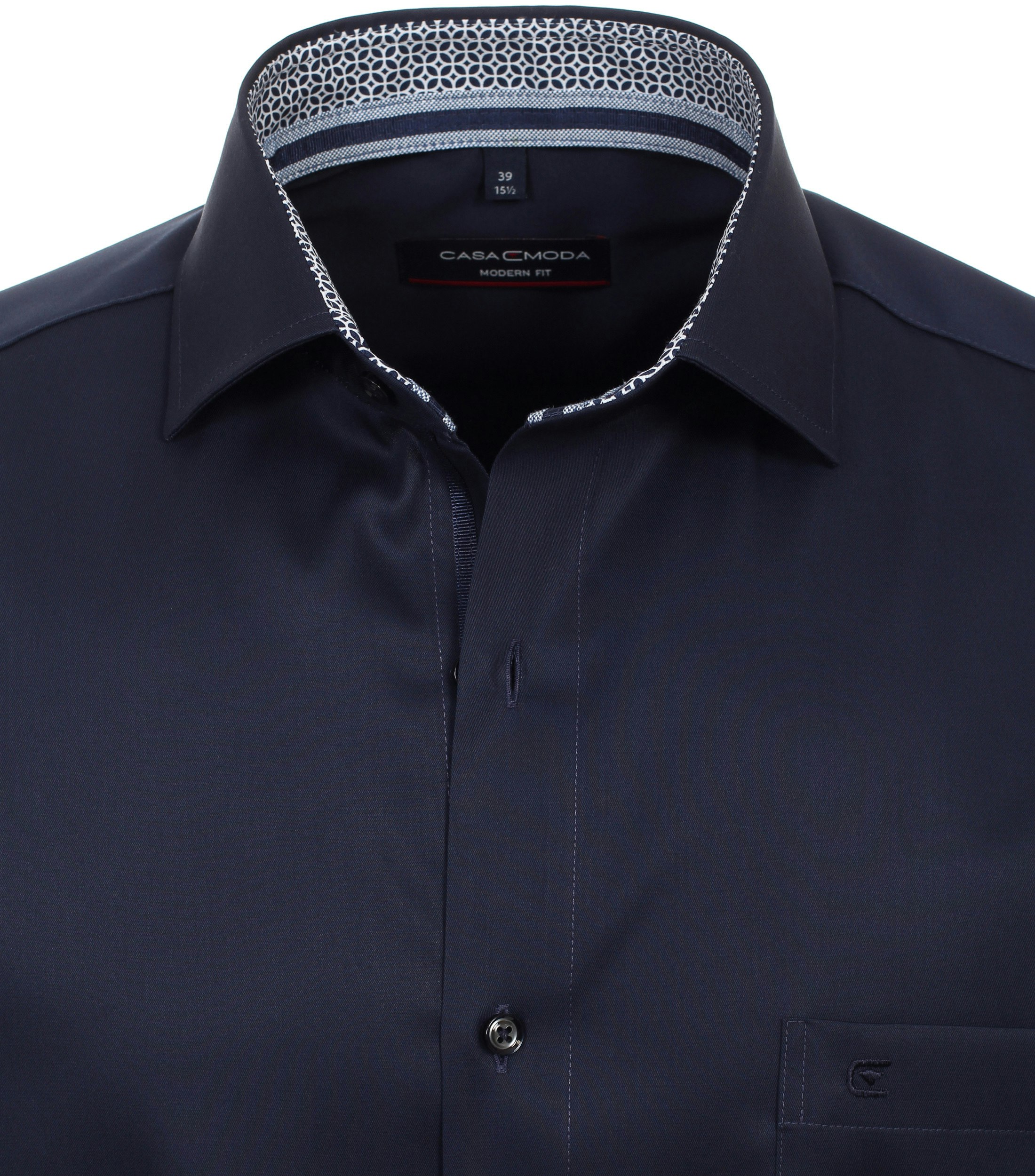 Ein Businesshemd im uni Muster in der Farbe Dunkelblau